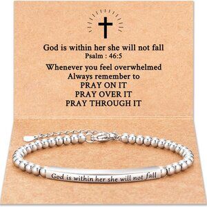 Religious Bible Verse Bracelet Gift for Her Inspirational Jewelry for Women